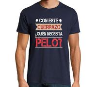 latostadora Camiseta Manga Corta Regalos para Calvos para Hombre - Azul Marino L - Ref. 7071365-P