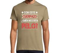latostadora Camiseta Manga Corta Regalos para Calvos para Hombre - Caqui L - Ref. 7071365-P