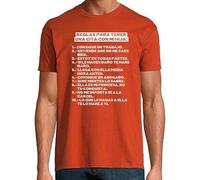 latostadora Camiseta Manga Corta Reglas para Tener Una Cita con Mi Hija para Hombre - Terracota L - Ref. 580730-P