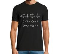 latostadora Camiseta Manga Corta Schrödinger,Dirac, Klein-Gordon para Hombre - Negro S - Ref. 1021725-P