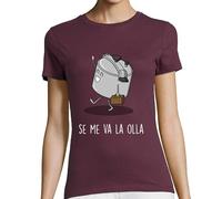 latostadora Camiseta Manga Corta Se Me Va La Olla Black para Mujer - Burdeos S - Ref. 2349259-P