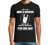 latostadora Camiseta Manga Corta Soy Un Abuelo Rockero como Un Abuelo Normal Pero para Hombre - Negro XL - Ref. 1025937-P