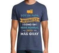latostadora Camiseta Manga Corta Soy Un Papá Informático, como Un Papá Normal Pero para Hombre - Denim L - Ref. 1319221-P