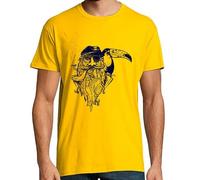 latostadora Camiseta Manga Corta Tatoo Pirata Tucán para Hombre - Amarillo Mostaza XXL - Ref. 2135185-P