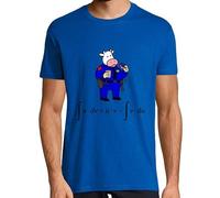 latostadora Camiseta Manga Corta Un Día Vi Una Vaca Vestida De Uniforme para Hombre - Azul Royal XL - Ref. 806145-P