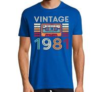 latostadora Camiseta Manga Corta Vintage 1981 para Hombre - Azul Royal L - Ref. 3429095-P