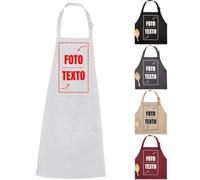latostadora Delantal Personalizado Con o Sin Bolsillo - Delantales Personalizados Hombre Mujer - Delantales Personalizar - Regalos Personalizados Delantal Personalizable Foto - Personalised Apron