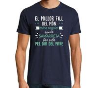 latostadora Samarreta en Català Dia del Pare, Samarreta del Millor Fill del Món Home - Azul Marino XL - Ref. 2668745-P
