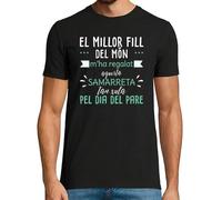 latostadora Samarreta en Català Dia del Pare, Samarreta del Millor Fill del Món Home - Negro XL - Ref. 2668745-P