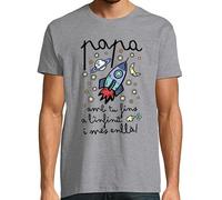 latostadora Samarreta en Català Papa Amb Tu Fins A L Infinit I Més Enllà Home - Samarretes Catalanes - Camisetas en Catalán - Regals Originals Catalunya i Llengua Catalana - Ref. 2674380-P