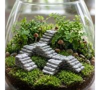 LatoYard 10 pequeños escalones de resina para paisaje, hada en miniatura | 10 escalones de piedra artificial para mini jardín, decoración de camino de cuento de hadas de resina