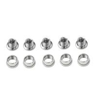LatoYard 10 tornillos para rueda de cadena MTB, tornillos de piñón triple | Tornillos de cadena de acero inoxidable para MTB individual, doble, triple, kit de 10 pernos plateados