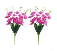 LatoYard 2 tallos de orquídea Phalaenopsis de imitación de 44 cm, flores artificiales realistas para decoración del hogar, accesorios de fotografía, mariposa sintética de bajo mantenimiento (morado)