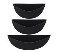 LatoYard 3 cestas de fieltro negro para colgar en la pared, resistentes a desgarros, con bloqueo de agua, para decoración del hogar, oficina, jardín, varios tamaños