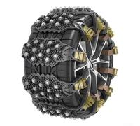 LatoYard 4 cadenas de nieve para neumáticos de automóvil con hebillas ajustables y correas de nailon, antideslizantes para conducción en invierno, amarillo/negro