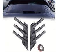 LatoYard Adhesivo decorativo para parabrisas trasero de coche, divisor lateral, para la mayoría de los coches, negro y fibra de carbono, TPU, 1 par