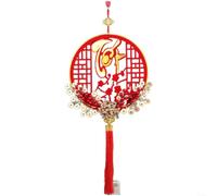 LatoYard Adorno de madera de flor de ciruelo vietnamita hecho a mano, festivo para carillón de viento rojo dorado para decoración del hogar de Año Nuevo Lunar (Año Nuevo Lunar)