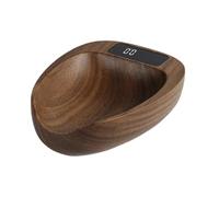 LatoYard Báscula digital de café espresso con temporizador, báscula de café de madera de nogal 01 g, báscula electrónica recargable para verter y gotear