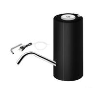 LatoYard Bomba dispensadora de agua eléctrica recargable automática USB para jarras de 5 galones, hogar, camping, oficina, negro (negro)