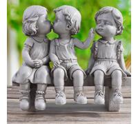 LatoYard Bonita figura de resina para niños con escena de primer beso, estatua de jardín de 5.63 pulgadas para decoración de patio y hogar