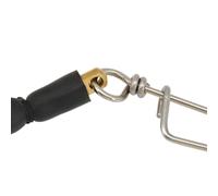 LatoYard Bozal elástico para pesca submarina con cordón de choque giratorio | Cuerda elástica negra para fusil submarino con eslabón giratorio y clip a presión, 5 kg