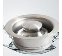 LatoYard Brida de eliminación de basura de acero inoxidable para fregaderos estándar de 35 pulgadas, triturador de residuos de alimentos de 114 mm con tapa giratoria, color plateado