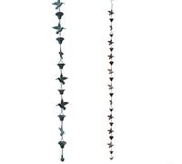LatoYard Cadena de lluvia de metal de 8 pies, decoración de jardín al aire libre para aleros con diseño colgante vintage para flujo de agua decorativo (azul)