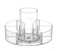 LatoYard Caja de maquillaje giratoria de acrílico transparente 360, elegante organizador cosmético con gran capacidad para el cuidado de la piel y la joyería