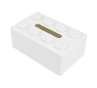LatoYard Caja de pañuelos con diseño de bloques de construcción para el hogar, caja de almacenamiento ABS, tamaño compacto 20 x 12,6 x 8 cm, para baño u oficina