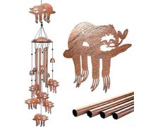 LatoYard Campanas de viento Moon Cat para mamá, tubo de metal de latón, decoración de jardín, sonido relajante, campana colgante al aire libre para el día de la madre (C)