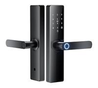 LatoYard Cerradura de puerta inteligente de huellas dactilares para Tuya, cerradura de puerta delantera de metal impermeable con control de aplicación, acceso a llave de tarjeta IC de huellas