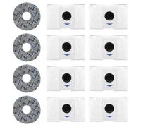 LatoYard Compatible con Deebot T20 Omni X1 Omni X1E, 8 bolsas de polvo y 4 paños reutilizables, almohadillas de limpieza suaves y absorbentes y piezas de repuesto duraderas para aspiradora