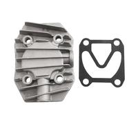 LatoYard Compresor de aire de aluminio gris con cubierta de culata de 48 x | Cubierta de refrigeración de cabeza de cilindro de compresor de aire de metal, 48 x 62 mm, distancia entre agujeros