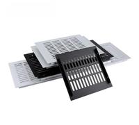 LatoYard Cubierta de ventilación rectangular para armario, zapatero y armario, rejilla de aleación de aluminio, 200 x 200 mm a 200 x 400 mm, cerradura de puerta blanca o negra