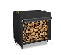LatoYard Cubierta para estante de leña para exteriores, tela Oxford 210D, 49 x 26 x 43 pulgadas, protector de almacenamiento de madera impermeable con cremalleras laterales y base resistente al viento