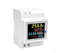 LatoYard D52-2066 Medidor digital multifunción de montaje en riel DIN para medición de voltaje, corriente, potencia y energía con 1% de precisión