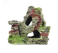 LatoYard Decoración de roca para pecera, montaña de resina para cueva para puente, adorno para acuario, paisajismo (A)