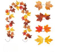 LatoYard Decoración de vid de hojas de arce artificiales de Halloween, guirnalda de seda realista para fiesta de puerta de pared del hogar, tira festiva de larga duración de 200 cm (252-3)