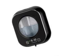 LatoYard Dispensador automático de jabón sin contacto, 380 ml recargable montado en la pared con 4 niveles ajustables, IPX5 impermeable USB-C carga rápida IR inteligente (gelatina negro)