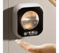LatoYard Dispensador automático de jabón sin contacto, 380 ml recargable montado en la pared con 4 niveles ajustables, IPX5 impermeable USB-C carga rápida IR inteligente (blanco gelatina)