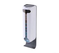 LatoYard Dispensador de bolsas de comestibles ABS montado en la pared para almacenamiento de cocina, bolsas de plástico, color blanco