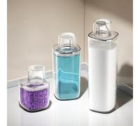 LatoYard Dispensador de detergente sellado para ropa con boquilla de reflujo, recipiente de almacenamiento transparente de PET para cuentas suavizantes de detergente líquido, organizador de ahorro de
