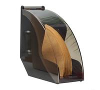 LatoYard Dispensador de papel de filtro acrílico versátil con cubierta giratoria, almacenamiento a prueba de polvo para filtros de café, servilletas y notas (negro)