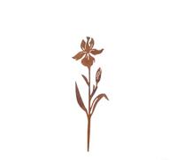LatoYard Encantadora estaca rústica de metal para jardín, silueta de flores de hierro forjado, adorno de césped, resistente a la intemperie, decoración al aire libre para patio, camino, 25 cm o (A)