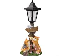 LatoYard Estatua solar impermeable de resina de gato al aire libre estatua de jardín iluminada adorno de césped para camino