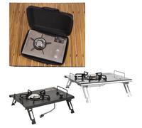 LatoYard Estufa de gas portátil plegable para camping, 4000 W de alta | Cocina de mesa con patas ajustables, para acero inoxidable y aleación de aluminio, quemador resistente al viento, senderismo