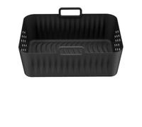 LatoYard Forro de silicona para freidora de aire para COSORI CAF-R901, cesta cuadrada reutilizable con asas dobles, alimentos y calor, color negro