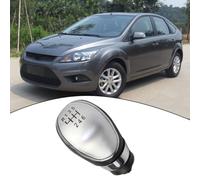 LatoYard Funda ABS para palanca de cambios de coche para Fiesta MK7, para Focus MK2 FL MK3, B-for Max, para Max, S-para Max, 2007-2013 - Funda para palanca de cambios negra y plateada