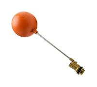 LatoYard Interruptor de válvula de flotador controlador de nivel de tanque con bola flotante para sistemas de fontanería de 2 pulgadas, acero inoxidable, cobre, PTFE, PVC, 4 puntos, 110 mm