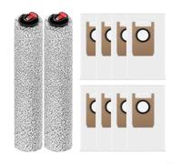 LatoYard Juego de accesorios con rodillos de fregado para eufy para omni para robot aspirador s2, 2 rodillos y 8 bolsas de polvo accesorios (B)
